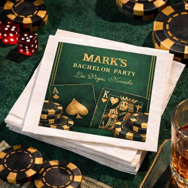 Vegas Poker Natt Sängkalas Pappersservett (Skapare uppladdad)