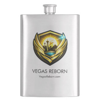Vegas Reborn Gold Crest Rostfritt stålflaska Fickplunta