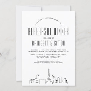 Vegas Rehearsal Dinner City Skyline-inbjudan Inbjudningar