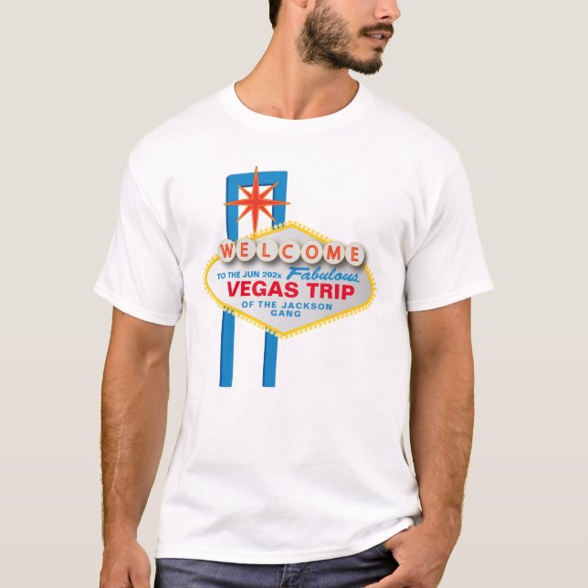 Vegas Resa med ikonen Välkommen till Las Vegas-sig T Shirt (Framsida)