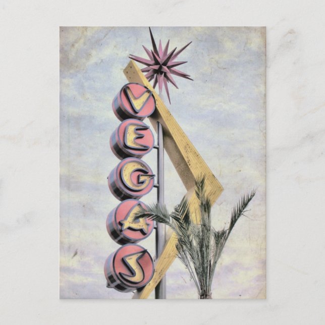 Vegas Retro Nevada Las Vegas Sign Vykort (Framsida)