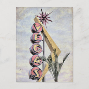 Vegas Retro Nevada Las Vegas-signatur Vykort