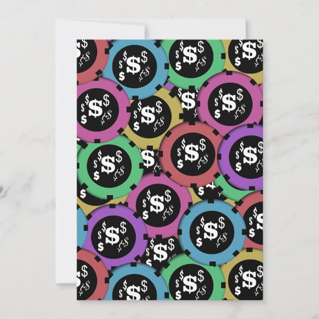 Vegas roulette kasino party inbjudningar (Framsida)