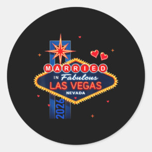 Vegas Sängkammarparty Gifta I Vegas Brudgum Brud Runt Klistermärke