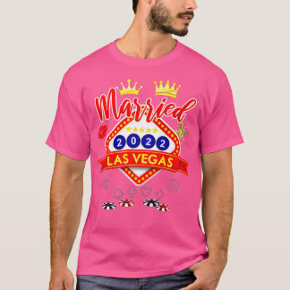 Vegas Sängkammarparty Gifta i Vegas Brudgum Brud  T Shirt