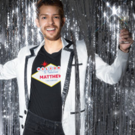 Vegas Sign Celebrant Namn och Tillfälle T Shirt