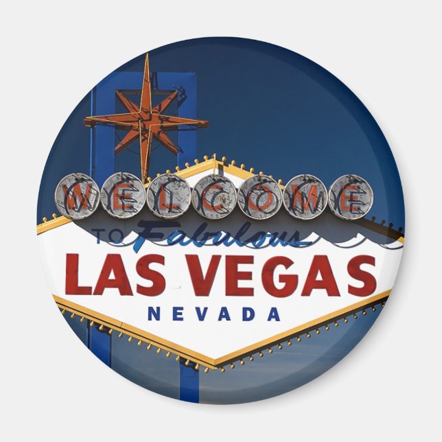 Vegas Sign Dusk Magnet (Framsidan)