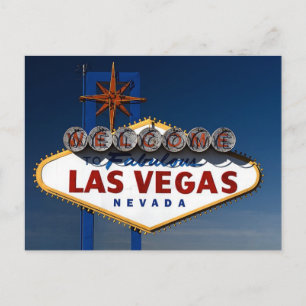 Vegas Sign Dusk Vykort