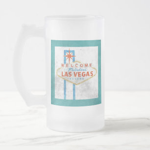 vegas Sign grunge Frostat Ölglas