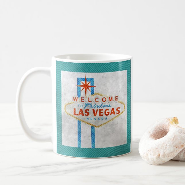 vegas Sign grunge Kaffemugg (Med munk)