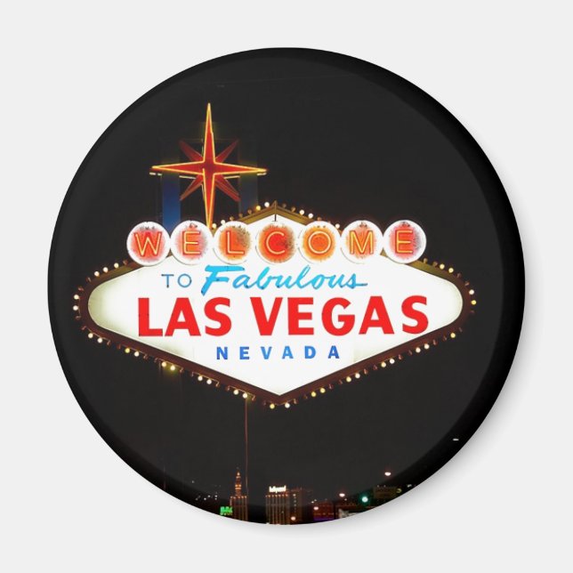 Vegas Sign Lit Up Magnet (Framsidan)