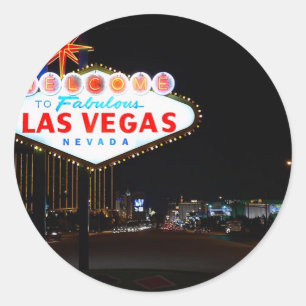 Vegas Sign Night Runt Klistermärke