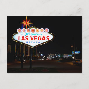 Vegas Sign Night Vykort