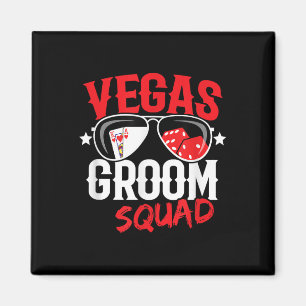 Vegas Sjungkarfest - Gift i Vegas - Brudgum Lag Magnet