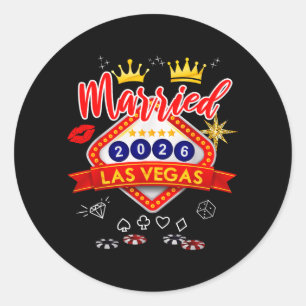 Vegas Sjungkarlsläkt Möhippa Gift i Vegas Brud Gro Runt Klistermärke