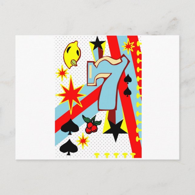 Vegas Slot Maskiner Vykort (Framsida)