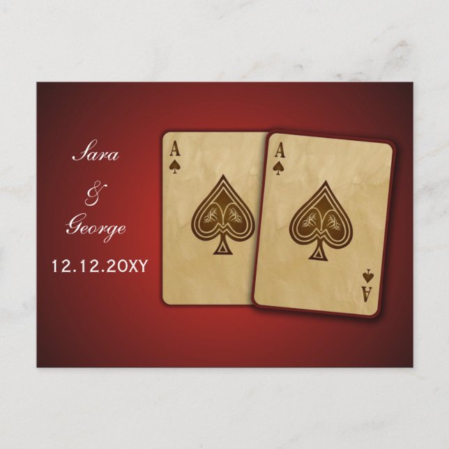 Vegas spara datumet för tillkännagivande meddelande vykort (Framsida)