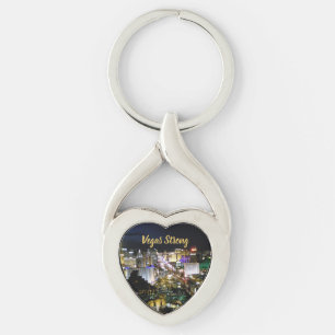 Vegas stark hjärtformade Memento Twisted Heart Silverfärgad Nyckelring