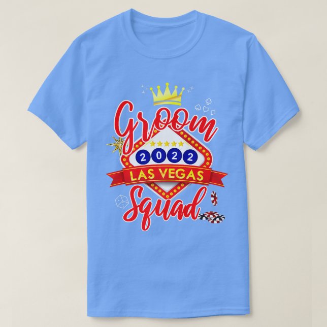 Vegas Svärmning Bröllop i Vegas Brudgummen  T Shirt (Design framsida)