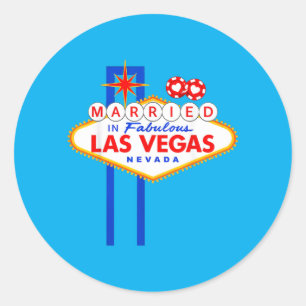 Vegas Svärmodrigsdag Bröllop i Vegas Brudgum Brud Runt Klistermärke