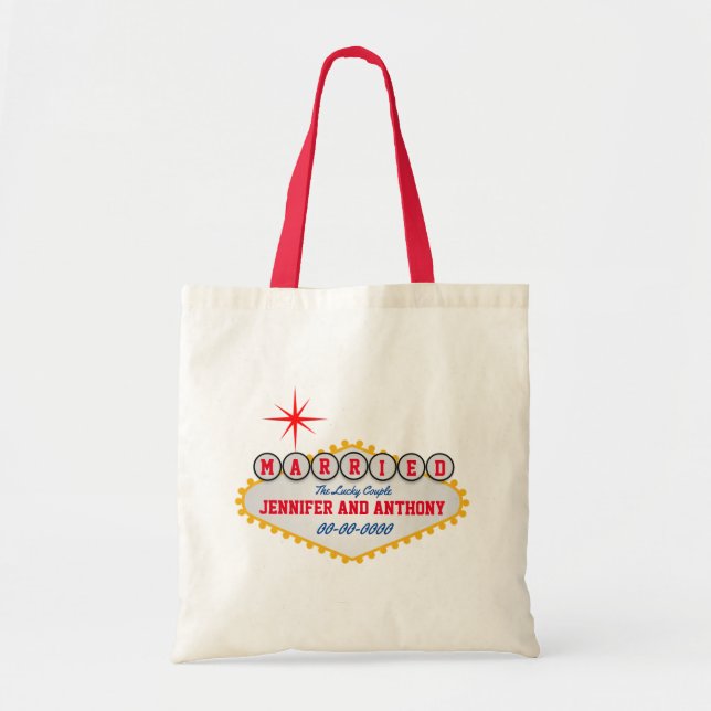 Vegas Välkomstsignatur Married Personalize Tygkasse (Framsidan)