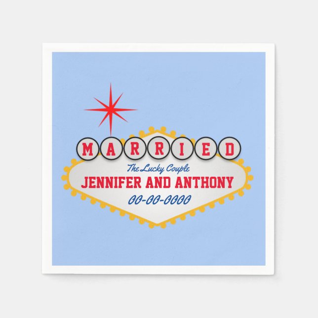 Vegas Välkomstsignatur Stil personalize Pappersservett (Framsidan)