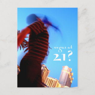 Vegas vid 21-årsinbjudningar inbjudan vykort