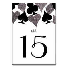 Vegas Wedding Reception Faux Glitter Silver Bordsnummer