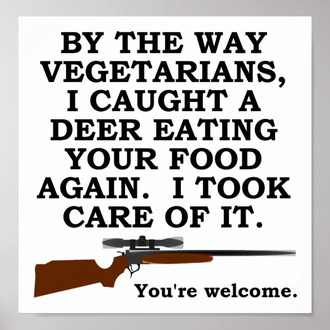 Vegatarian Favor Funny Hunting Poster (Framsidan)