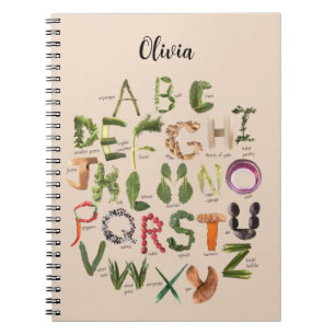 Vegetabilisk alfabet Cute Kids Food Notebook Anteckningsbok