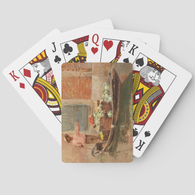 Vegetabilisk säljare i Venedig (av Vincenzo Capril Casinokort (Baksidan)