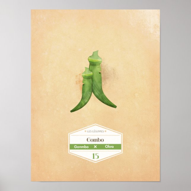 Vegetabiliska poster av Okra (Framsidan)