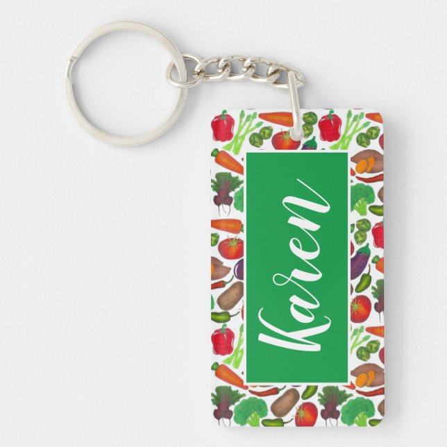 Vegetabiliska trädgårdsprodukter för grönsaksprodu nyckelring (Framsidan)