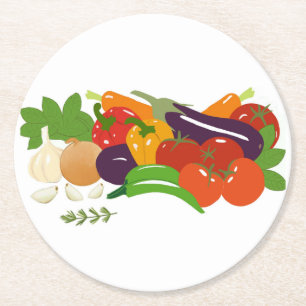 Vegetabiliska Underlägg Papper Rund