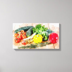 Vegetabiliska Vegetabiliska vattenfärgsfärger från Canvastryck