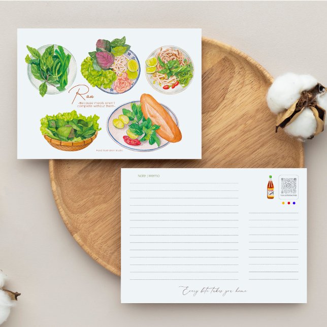 Vegetabiliska vietnamesiska sidmålningsfärger vykort (Skapare uppladdad)