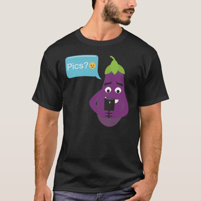 Vegetabiliskt äggplantor Emoji T Shirt (Framsida)