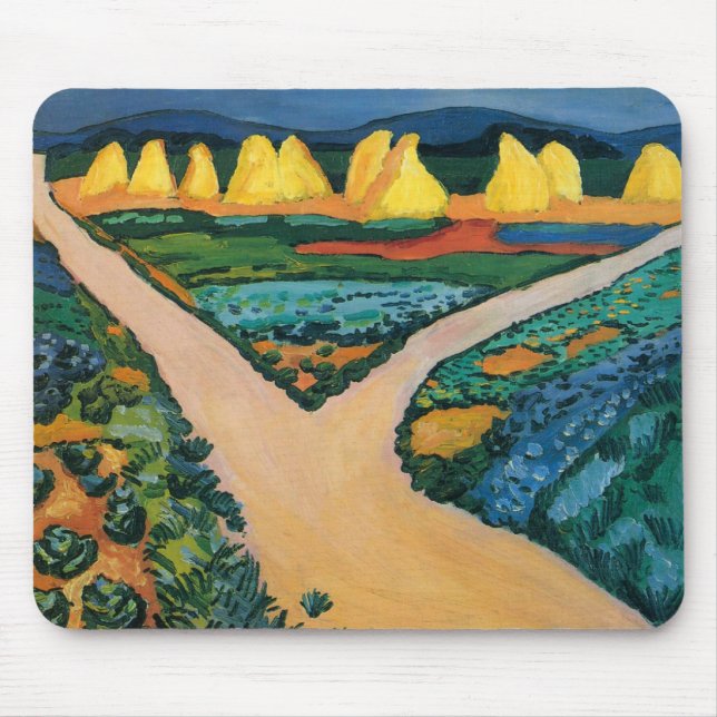 Vegetabiliskt Fält fram till augusti Macke, Vintag Musmatta (Framsidan)