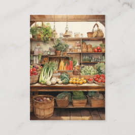 Vegetabiliskt lager med vattenfärg - bakgrund visitkort