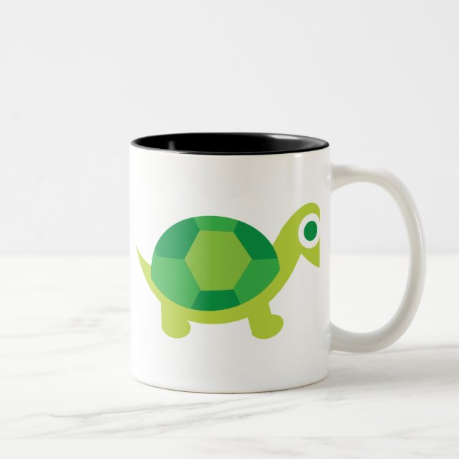 Vegetabiliskt sköldpadda Kitchenware, djurskött Två-Tonad Mugg (Höger)