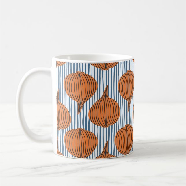 vegetabiliskt tapet från hand plockade-lök. Modern Kaffemugg (Vänster)