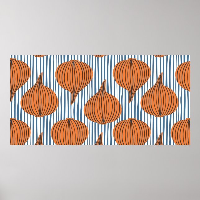 vegetabiliskt tapet från hand plockade-lök. Modern Poster (Framsidan)