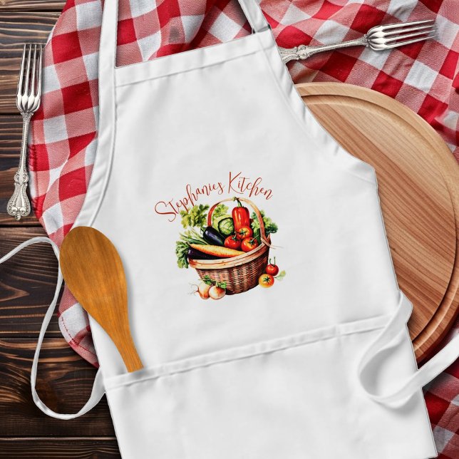Vegetable Basket Personlig Kitchen Bib Apron Förkläde (Skapare uppladdad)
