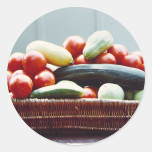 Vegetable Basket Runt Klistermärke
