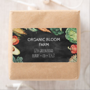 Vegetable Chalkboard Shipping Address Label Fraktsedel