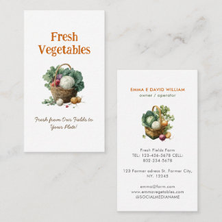 Vegetable Farm Market Agriculture Business Card Visitkort