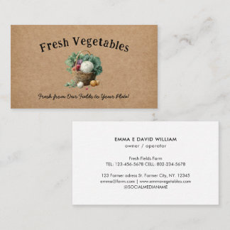 Vegetable Farm Market Agriculture Business Card Visitkort