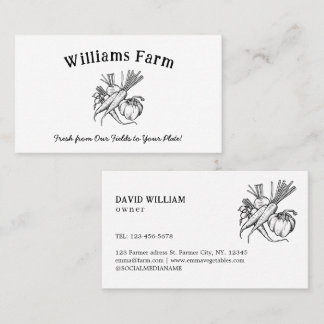 Vegetable Farm Market Agriculture Business Card Visitkort