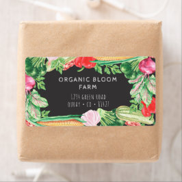 Vegetable Farm Watercolor Shipping Address Label Fraktsedel