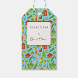 Vegetable Garden Gift Bag — Soft Teal Blue Presentetikett